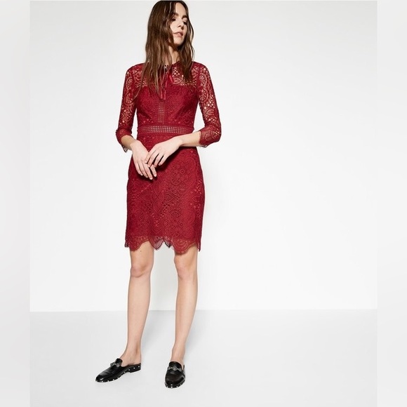 The Kooples Dresses & Skirts - THE KOOPLES Embroidered Red Lace Dress